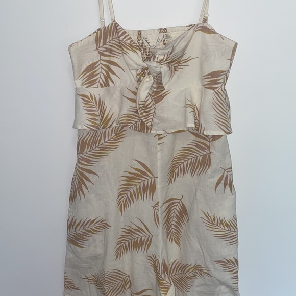 Billabong x Sincerely Jules Leaf Twist Flirt Cotton Linen Flax Jumpsuit - Picture 7 of 16